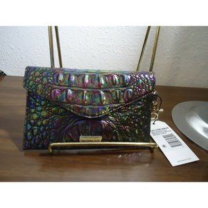 Brahmin Black Pearl Iridescent Envelope Mini Case Clip On Mask, Id, etc
